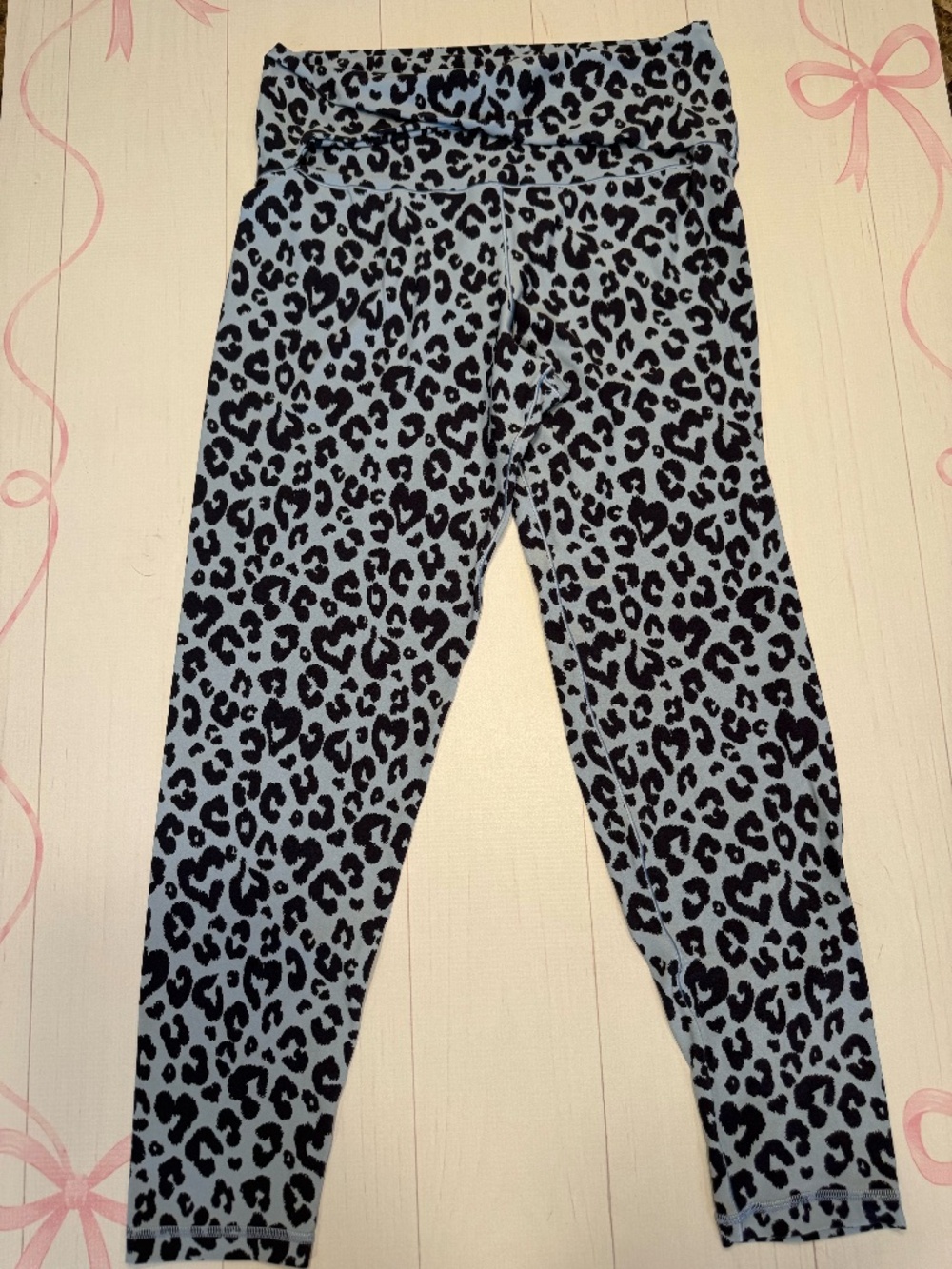Aerie Offline Leggings Heart Leopard Print Size XL